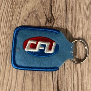 CFU logo 85th Anniversary Embroidered keychain vintage marketing blue white red